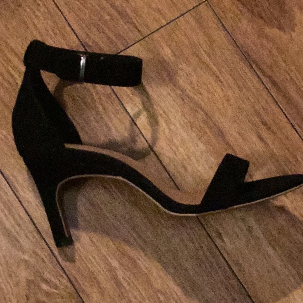 Women’s French Connection Suede Leather 3”inch Heeled Sandals Black Size 8.5 US